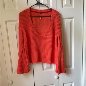 Free People Coral Knit Sweater